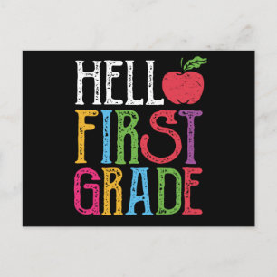 Hej gåva till elev i första klass på första skolda vykort