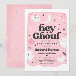 Hej Ghoul Rosa Girl Girl Ghost Baby Shower-inbjuda Inbjudningar