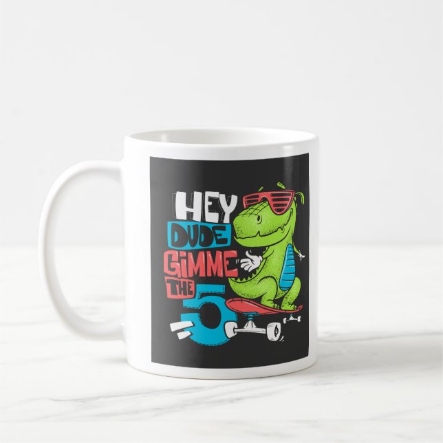 Hej, Gimme 5-tums Skater Dino Kids' Kaffemugg (Vänster)
