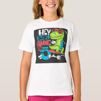 Hej, Gimme 5-tums Skater Dino Kids T-Shirt
