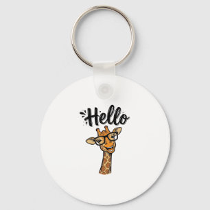 Hej Giraff Antik Gravyr Söt Djur Tröja_ Nyckelring