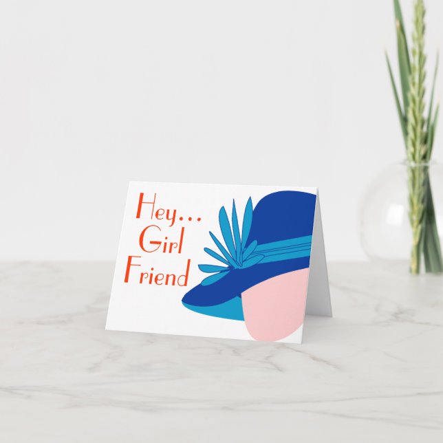 Hej Girl Friend Diva Note Card Kort (Framsida)