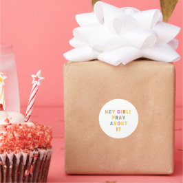 HEJ! GIRL PRAY OM DET | Religiösa dekal | Bibel Runt Klistermärke