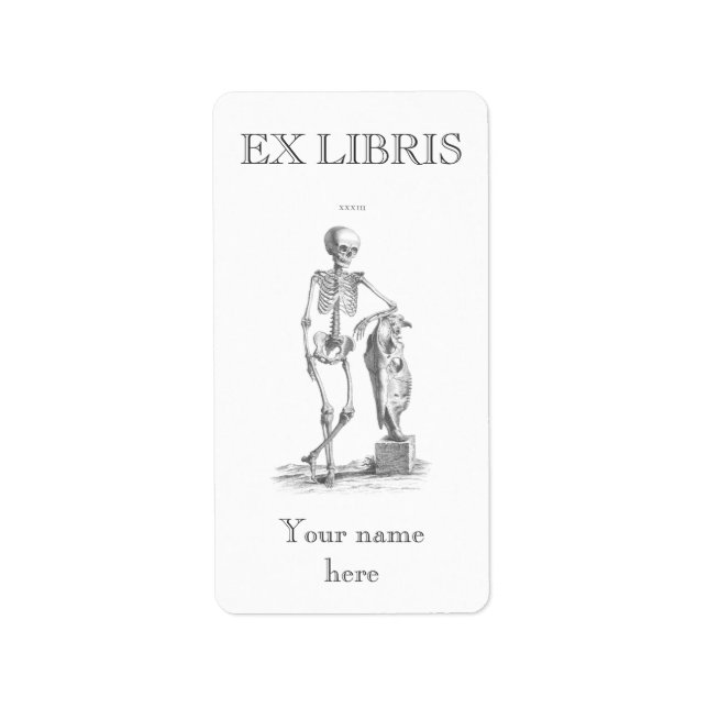 Hej Girl vintage skeleton-bokplåt Adressetikett (Framsidan)