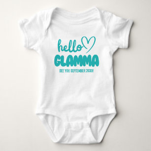 Hej Glamma   Meddelande om Gravid för Baby-kalvnin T Shirt