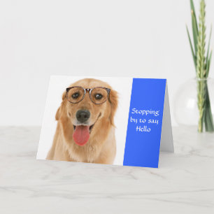 Hej Golden Retriever Hund & Glass Greeting Card Kort