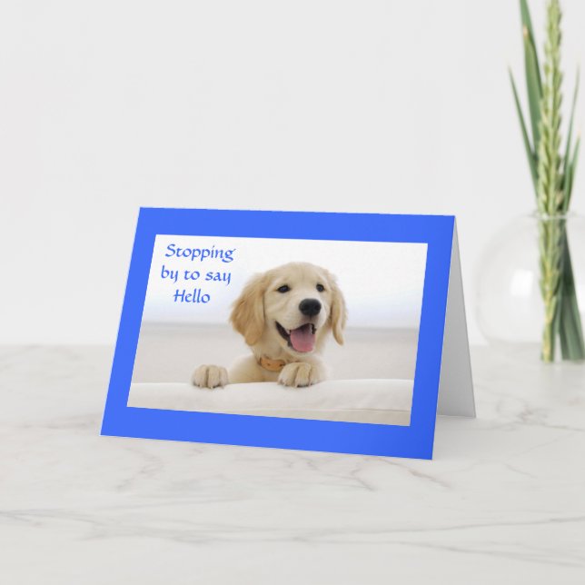Hej Golden Retriever Puppy Greeting Card Kort (Framsida)