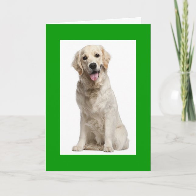 Hej Golden Retriever Puppy Hund Greeting Card Kort (Framsida)