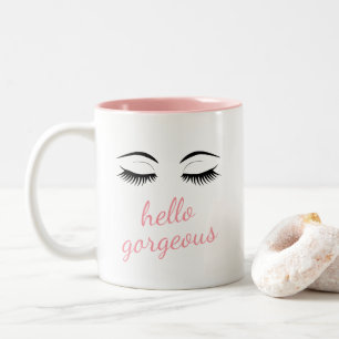 Hej Gorgen och Söt Eyelash Två-Tonad Mugg