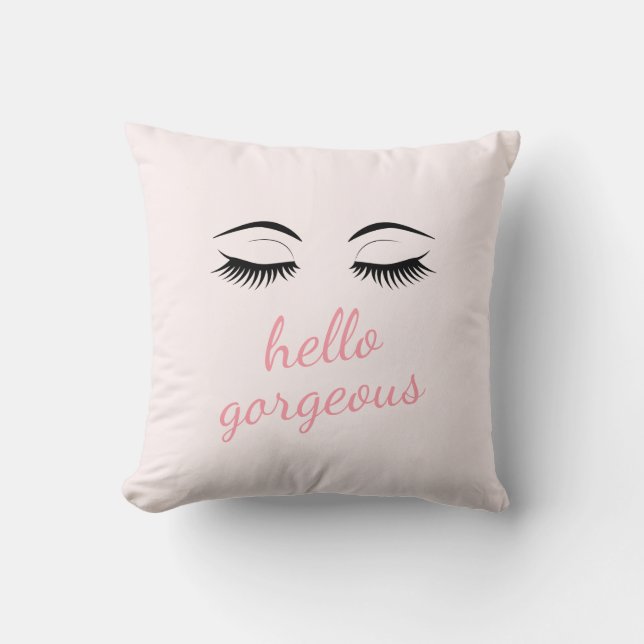Hej Gorgo med Söt Eyelash Glamous Kudde (Framsida)
