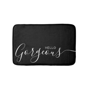 Hej Gorgous Black White Minimalist Badrumsmatta