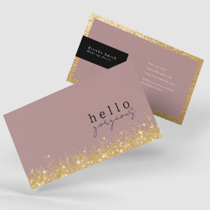 Hej Gorgous Elegant Mauve och Guld Luxury Visitkort