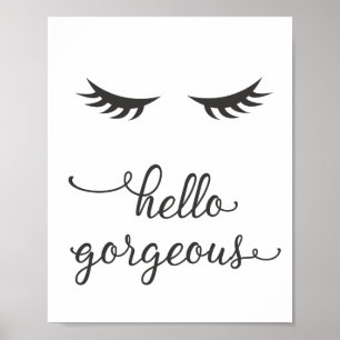 Hej Gorgous (Eyelash) i Mörk Grått Poster