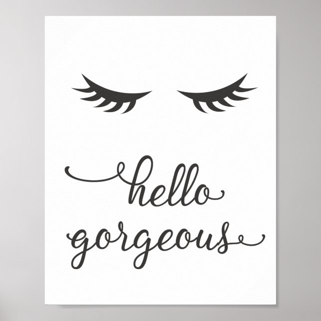 Hej Gorgous (Eyelash) i Mörk Grått Poster (Framsidan)