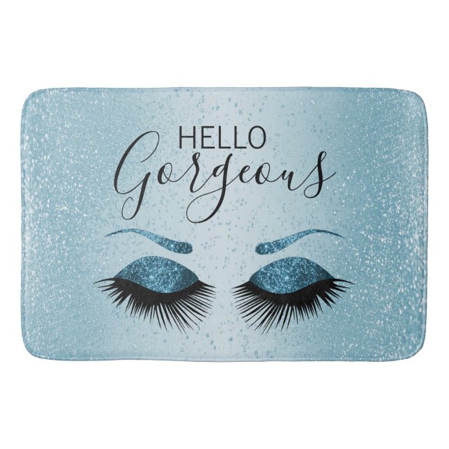 Hej Gorgous - Eyelash with Blue Glitter Badrumsmatta (Framsidan)