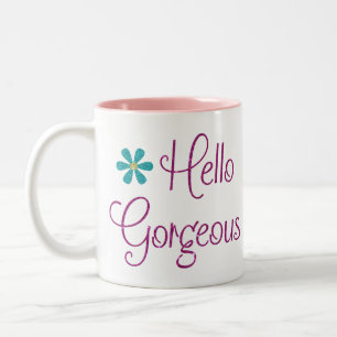 Hej Gorgous Girly Cute Glitter Anpassningsbar Två-Tonad Mugg