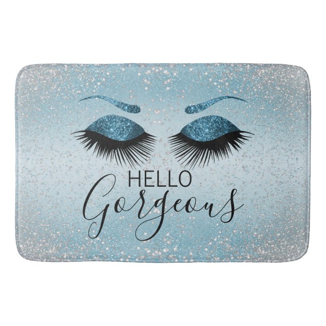Hej Gorgous - Glamourous Eyelash - Blue Badrumsmatta (Framsidan)
