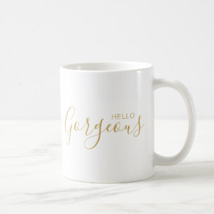 Hej Gorgous Guld Script Modern Coffee Mugg