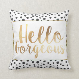 Hej Gorgous Guld Script Pillow Kudde