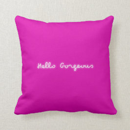 Hej Gorgous Neon | Rosa Girly Modern Luminous Kudde