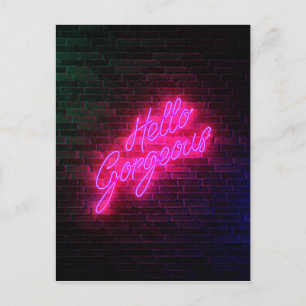 Hej Gorgous - Neon SIgn Vykort