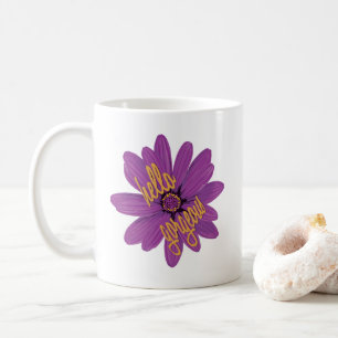 Hej Gort Lila och Orange blomma Kaffemugg