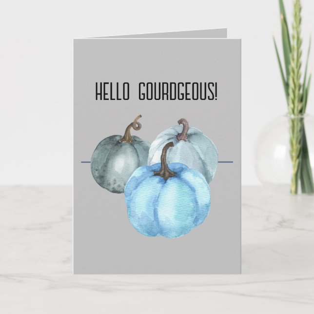 Hej Gourdgeous 5-tums x 7-tums-Helgdag-kort Helgkort (Framsida)
