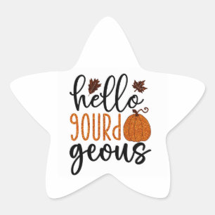Hej Gourdgeous Autumn Stickers Stjärnformat Klistermärke