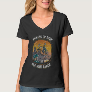 Hej, grabben Kicking up Dust Pub None Ranch Vintag T Shirt