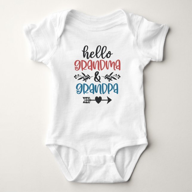 Hej Grandma and Grandpa Gravid annons T Shirt (Framsida)