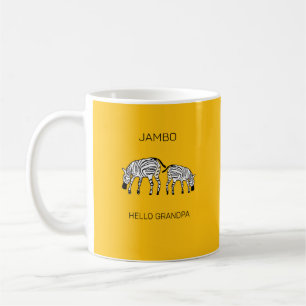 Hej Grandpa Cute Kenyan Zebrors Kaffemugg