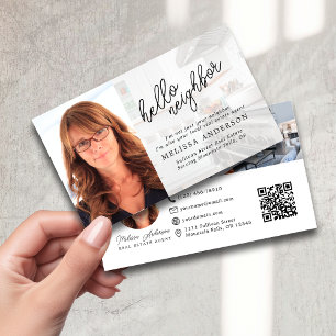 Hej granne Real Gods Photo QR-kod Visitkort