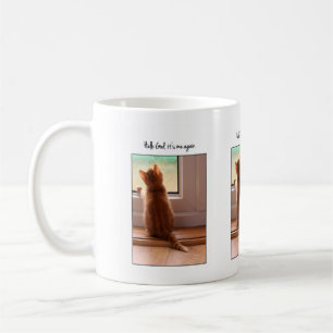 Hej Gud, det är jag igen kitten vid fönstret Kaffemugg