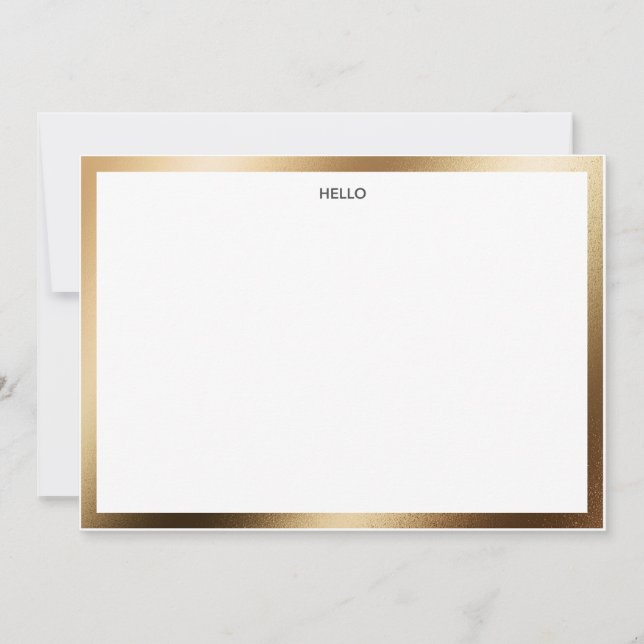 Hej Guld Gräns Notecard Anteckningskort (Framsida)