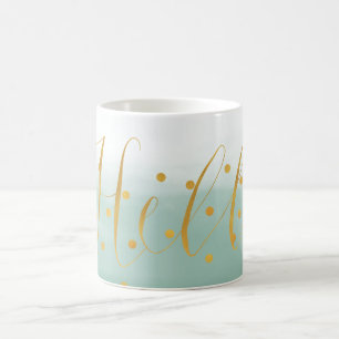 Hej Guld Mint Confetti Ombre Kaffemugg
