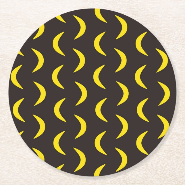 Hej Gult Måne - sömlös Halloween mönster. Underlägg Papper Rund (Framsidan)