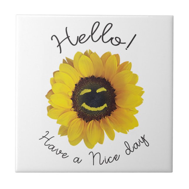 Hej! Ha en trevlig dag Kakelplatta (Framsidan)