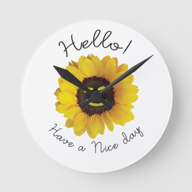 Hej! Ha en trevlig dag Rund Klocka (Framsida)