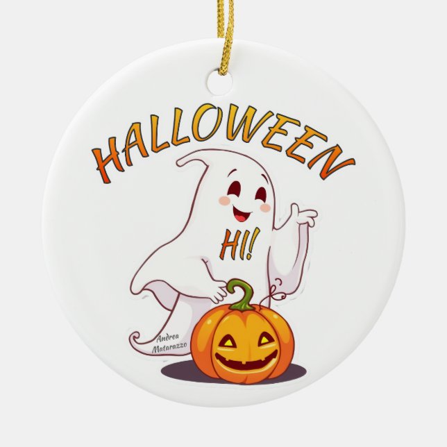 Hej! Halloween Julgransprydnad Keramik (Framsidan)