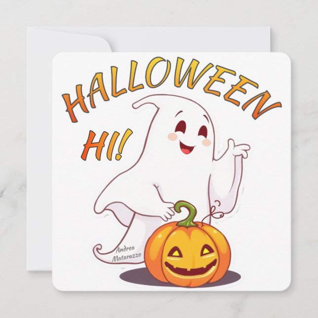 Hej ! Halloween Julkort (Framsida)