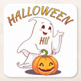 Hej! Halloween Underlägg Papper Kvadrat