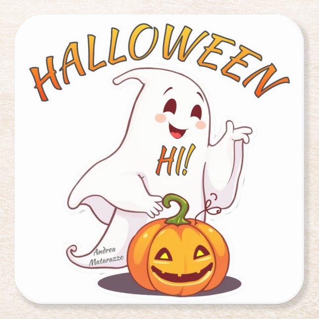 Hej! Halloween Underlägg Papper Kvadrat (Framsidan)