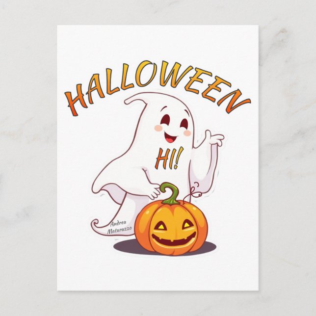 Hej! Halloween Vykort (Framsida)