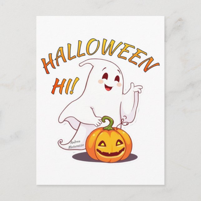 Hej! Halloween Vykort (Framsida)