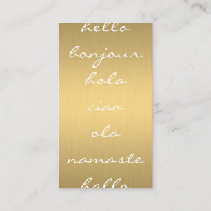 Hej Hälsning Faux Metallic Guld Visitkort