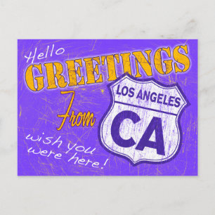 "Hej, Hälsning från Los Angeles, Kalifornien" Vykort