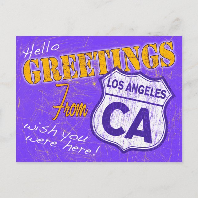 "Hej, Hälsning från Los Angeles, Kalifornien" Vykort (Framsida)