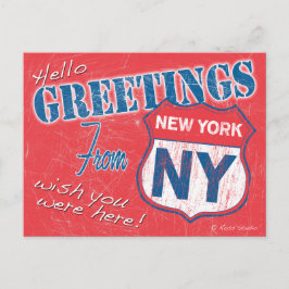 "Hej, Hälsning från New York", NY Retro Vykort