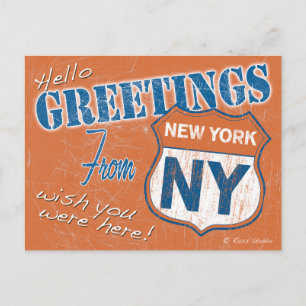 "Hej, Hälsning från New York", NYC Retro Vykort