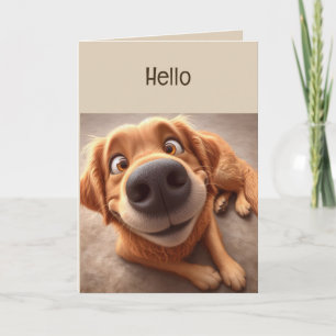 Hej Hälsningar Tänker på dig Kul Rolig Hund Kort